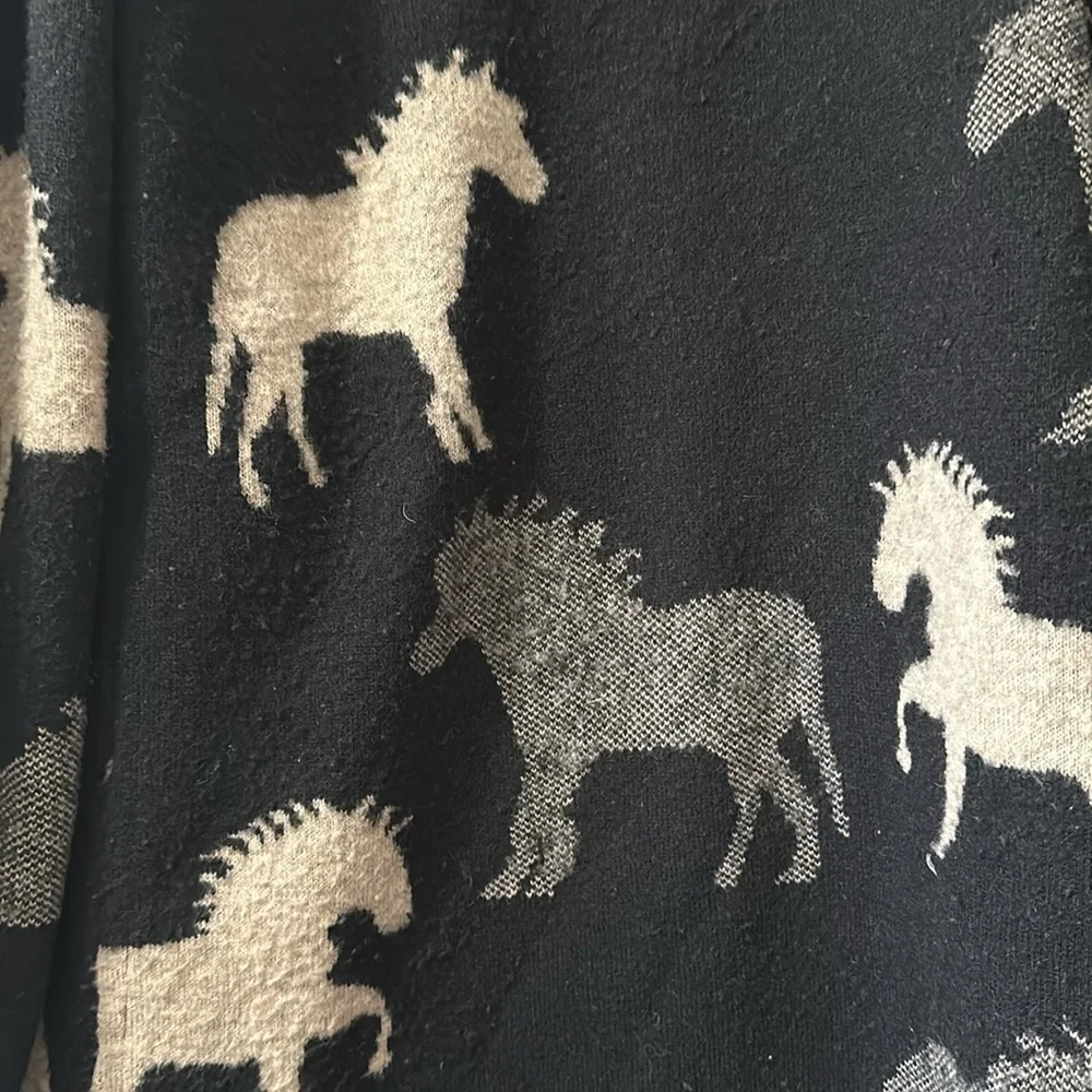 Anthropologie Field Flower Sedona Horse Lambswool Cardigan Hoodie - Picture 5 of 7